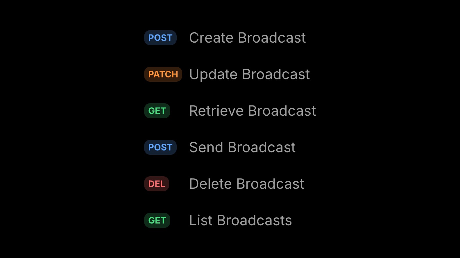 Broadcast API Endpoints