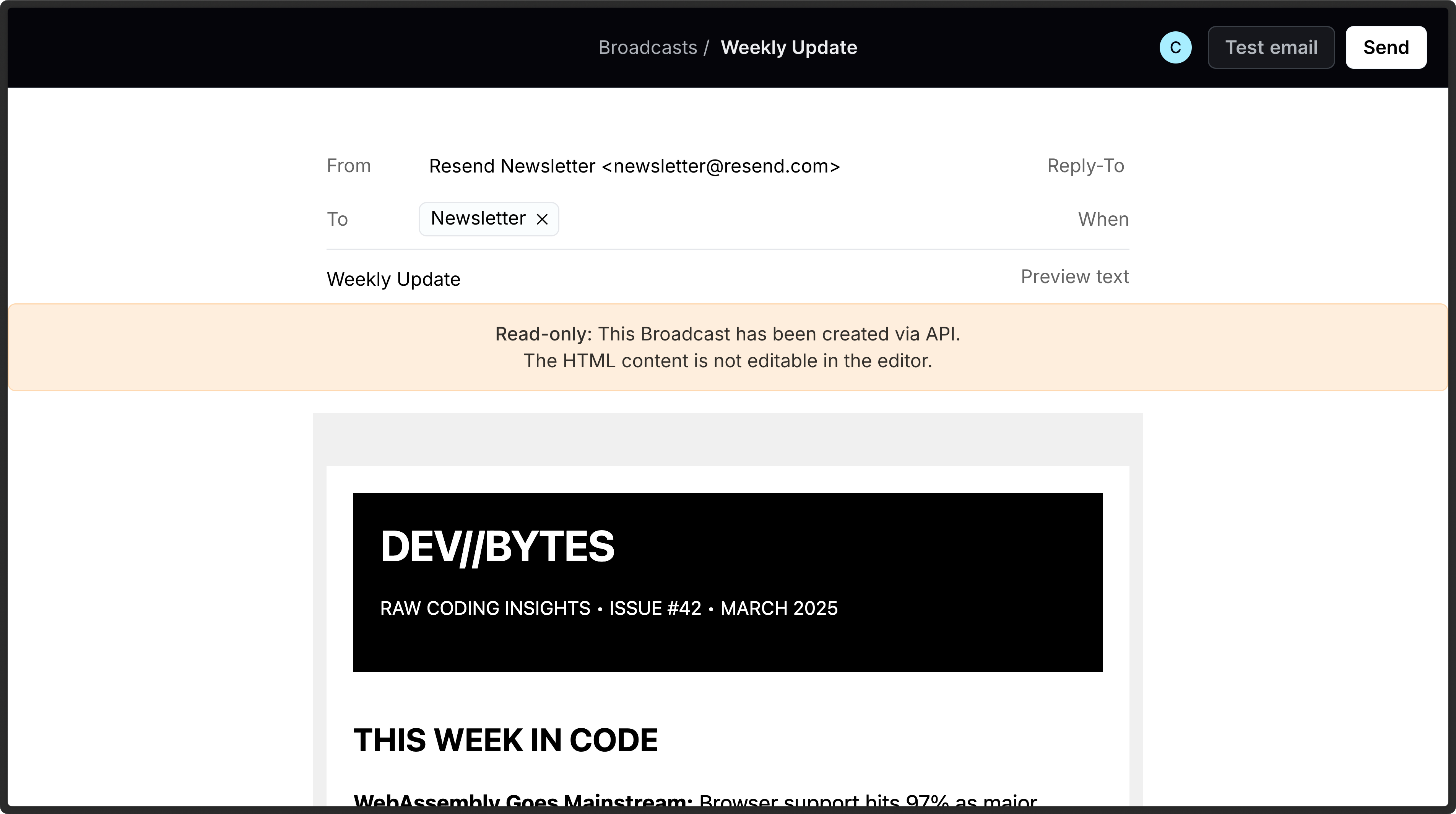 Reviewable in the visual editor